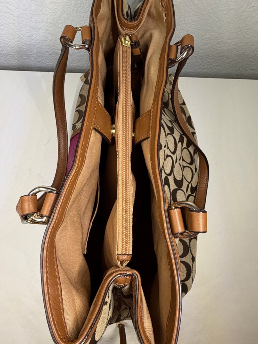 Coach Stripe Drawstring Carryall Shoulder Bag - Picture 9 of 16